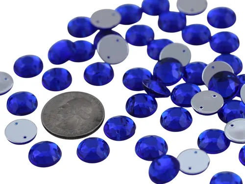 Vista 18 de Allstarco Cuentas de diamantes de imitación para coser con parte trasera plana de 0.472 in para manualidades, gemas redondas de plástico acrílico