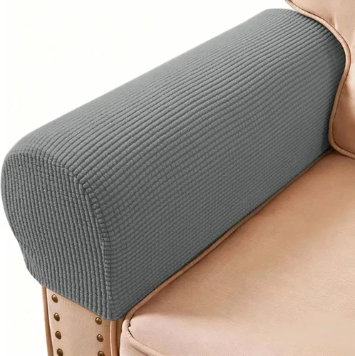 Vista 13 de Juego de 2 fundas elásticas para reposabrazos de sofá, silla y sillón reclinable (Negro)