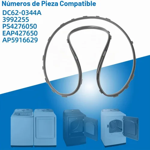 Vista 3 de DC62-00344A Secadora Panel frontal Junta de sello de aire Reemplazo para secador Samsung AP5916629, PS4276050, DV48H7400GW, DV400GWHDWR