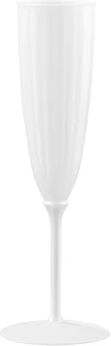 Vista 6 de Posh Setting Copas de champán de plástico de 6 onzas – Elegantes copas de champán desechables blancas para fiestas, bodas, paquete de 8