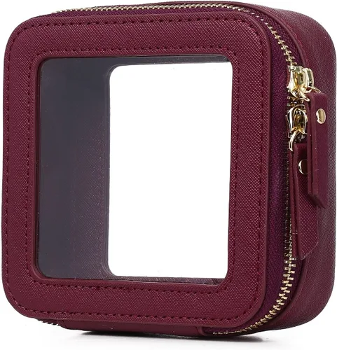 Vista 26 de Pinkmik Pequeña bolsa de maquillaje, mini estuche transparente para maquillaje y neceser con cremallera, organizador de bolsos para mujer