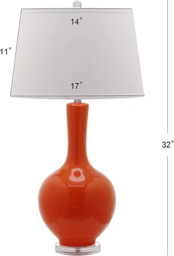 Vista 4 de Safavieh Lighting Collection Blanche Gourd - Lámpara de mesa (2 unidades), color naranja