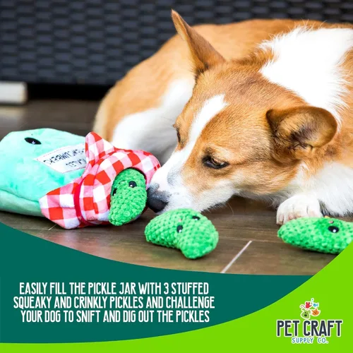 Vista 9 de Pet Craft Supply Juguete de peluche para perros, esconde y busca, chirriante, crujiente, interactivo, actividad, rompecabezas, masticable, busca