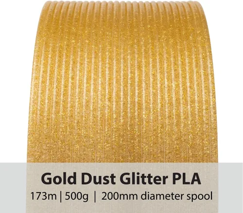 Vista 2 de Protopasta Filamento para Impresora 3D Filamento PLA 1.75mm Oro Polvo de Brillo HT PLA Carrete de 500g