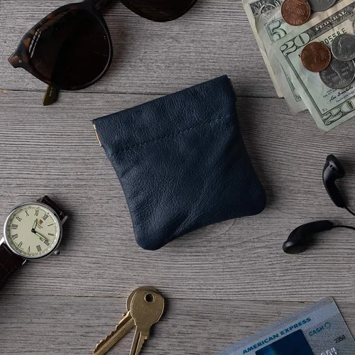 Vista 9 de Monedero clásico a presión, de cuero, para hombre de Nabobb, negro