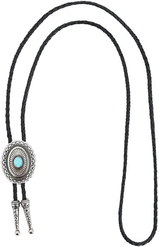 Vista 330 de Jeilwiy Corbata de bolo para hombre, corbata de vaquero occidental, collar de corbata de bolo dorado, corbata de cuero, corbata de Halloween