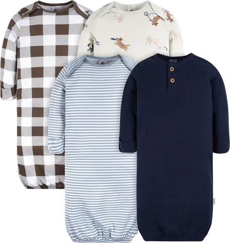 Vista 8 de Gerber Baby Boys 4-Pack Sleeper Gown Oso