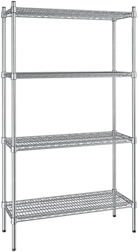 Vista 90 de Kit de 4 estantes de epoxi verde NSF de 21 x 72 pulgadas con postes de 86 pulgadas, estantería de almacenamiento resistente, kit de estantería