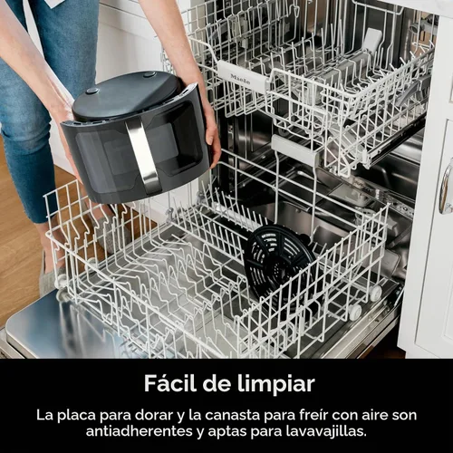 Vista 8 de Ninja Freidora de aire EzView Max XL, capacidad de 5.5 cuartos de galón, 7 funciones: Max Crisp, Air Roast, Bake, Reheate, Deshidrate y más, hasta