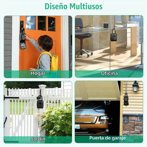 Vista 4 de HUANLANG Caja de bloqueo de llave para exterior, caja de bloqueo de combinación de 12 dígitos, caja de seguridad impermeable con código, llave