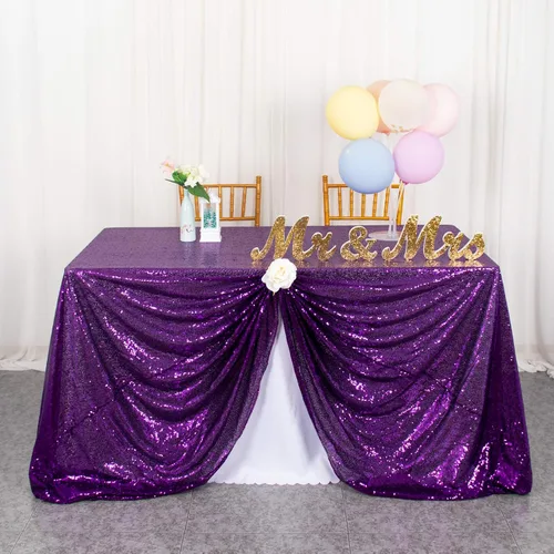 Vista 25 de ShinyBeauty Mantel Cuadrado Pequeño de 36 x 36 Pulgadas Mantel de Lentejuelas Azul Bebé Cubierta de Mesa con Purpurina Superposición Cuadrada