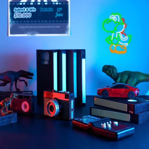 Vista 4 de Letrero de Neón de Anime Letrero de Neón de Dinosaurios Luces LED Regulables de Neón para Decoración de Pared de Dormitorio Decoración de Sala