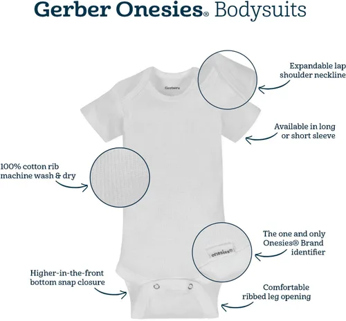 Vista 4 de Onesies Brand Paquete de 6 mamelucos unisex de manga larga para bebé
