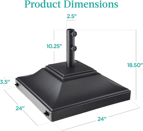 Vista 7 de Best Choice Products Base de Sombrilla Móvil Rellenable, Base de Servicio Pesado, Soporte de Mercado Cuadrado Escalonado para Patio, Terraza, Negro