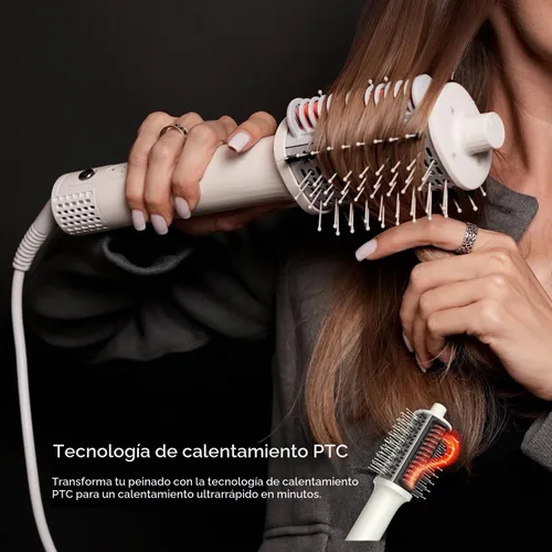 Vista 5 de Ellena E1 Secador de pelo + cepillo alisador de cabello de doble modo, cepillo de aire caliente con motor sin escobillas de alta velocidad
