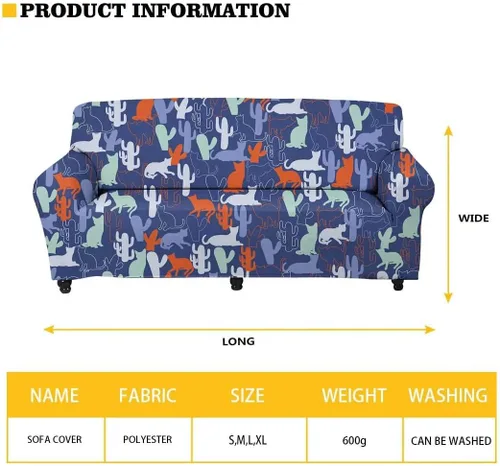 Vista 5 de Horeset Fundas elásticas para sofá con diseño de flores otoñales, lavables para sofá de 2 cojines, funda protectora para mascotas y perros