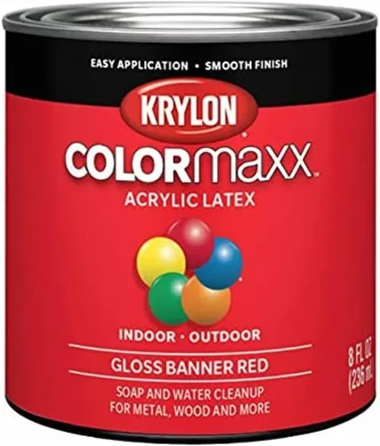 Vista 8 de Krylon K05647007 COLORmaxx - Pintura acrílica de látex para uso en interiores y exteriores, 1 cuarto de galón (paquete de 1), negro, 31 onzas
