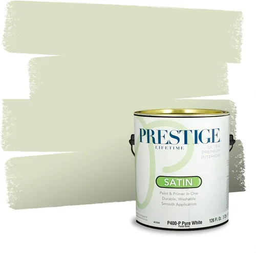 Vista 219 de Prestige Paints - Pintura exterior e imprimación en uno, 1 galón, plano, compatibilidad comparable con el color menta «Whipped Mint» de Behr