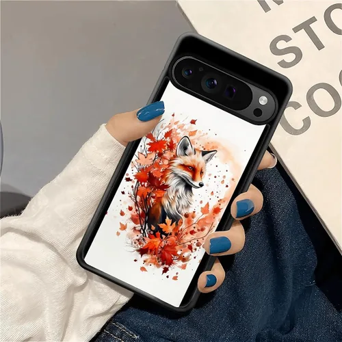 Vista 1254 de Compatible con Google Pixel 4A 5G Mobile Case Creative Acrylic Panel trasero Silicona Protección Grip especialmente diseñado para Google Pixel 4A 5G