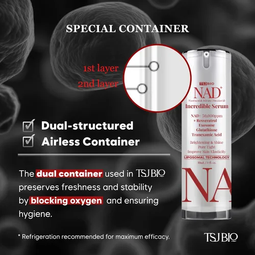 Vista 5 de NAD+ Brilliant Brightening Serum - Fórmula avanzada con NAD+ 50,000PPM, resveratrol, exosomas, glutatión y ácido tranexámico