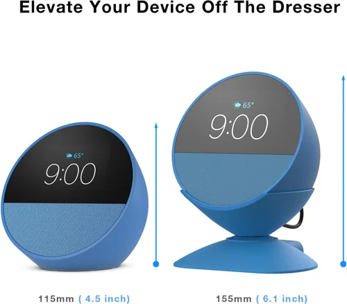 Vista 6 de Soporte de carga para Echo Spot con puertos de carga USB-C y USB-A para múltiples dispositivos, estación de carga Echo Spot para teléfonos celulares