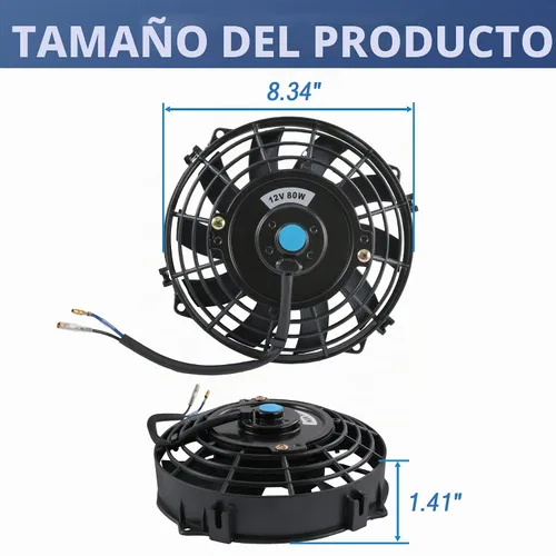 Vista 6 de JDMSPEED Nuevo ventilador universal delgado de 12V para radiador eléctrico, empuje/tirar, 7" de pulgada, kit de montaje negro, 10 aspas