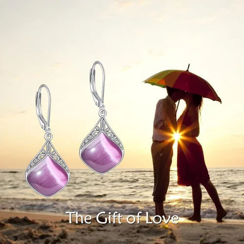 Vista 6 de Pendientes de lágrima de plata de ley con filigrana irlandesa celta lágrima gota aretes de joyería regalos para mujeres niñas