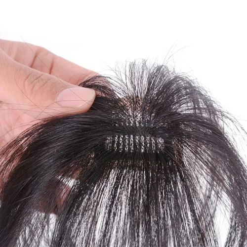 Vista 5 de Flequillo con clip en flequillo, flequillo 3D, clip de cabello realista, extensiones de cabello humano para mujer, extensiones de cabello para uso