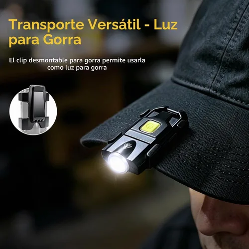 Vista 4 de lexall Linterna LED pequeña, paquete de 2 mini llaveros brillantes de 500 lúmenes, luces de bolsillo recargables USB con 3 modos de luces compactas