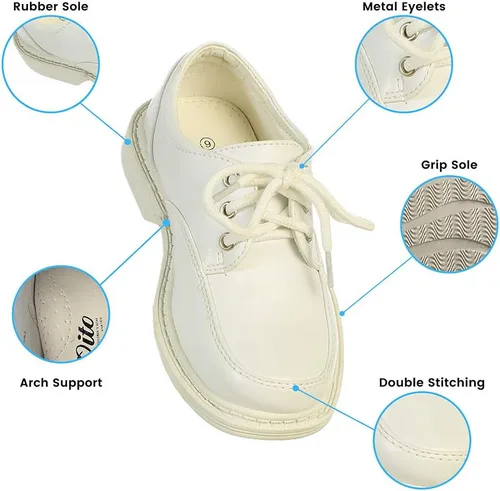 Vista 2 de Lito Children's Wear Zapatos de vestir para niños, con cordones, para boda, graduación, formal, mate
