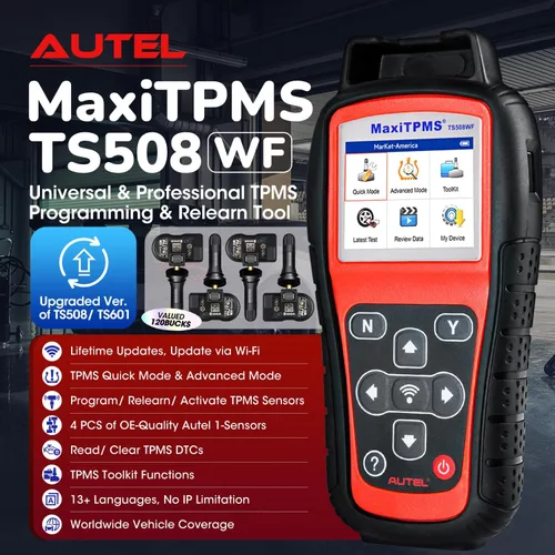Vista 2 de Autel MaxiTPMS TS508WF KIT, herramienta de programación WiFi TPMS 2026 con 4 sensores TPMS MX-315+433Mhz, hasta TS601 TS508 TS501 PRO, activación
