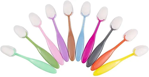 Vista 8 de Yoseng 10 pinceles de mezcla de tinta para hacer tarjetas, manualidades de papel surtido de amplia aplicación con mango de código de color y tapas
