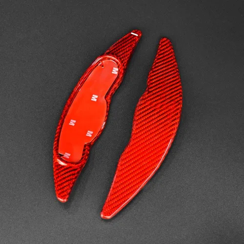 Vista 6 de AIRSPEED Extensiones de fibra de carbono para volante de palanca de cambios, accesorios interiores para Mini Cooper Clubman F54 F55 F56 F57 F60 rojo