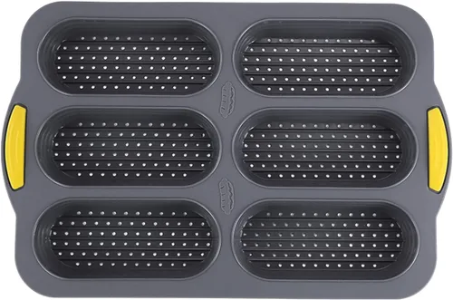 Vista 8 de Molde de silicona para pan de 6 cavidades, molde de pan de masa madre antiadherente y resistente al calor para baguette, moldes de pan para pan