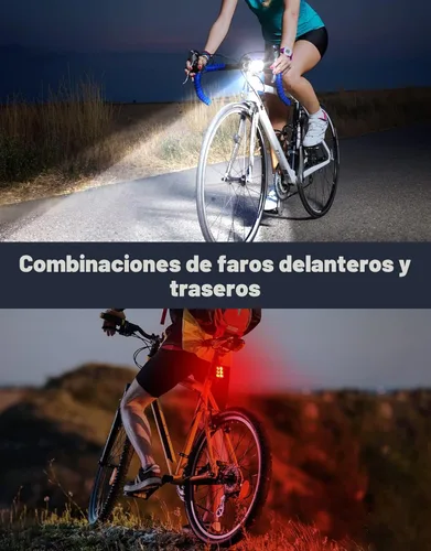 Vista 2 de Zewdov Bike Lights for Night Riding, Rechargeable Bike Light Front and Back