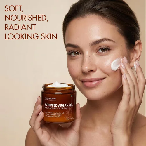 Vista 8 de MAJESTIC PURE Mantequilla corporal de aceite de argán batido para mujeres y hombres, con ceramidas, vitamina E y A y colágeno vegano, para la piel
