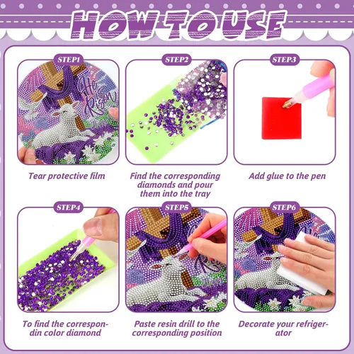 Vista 6 de Menkxi 3 piezas de arte de diamantes de Pascua para adultos, kit de pintura de diamante con cruz de He is resucitado, 5D, bricolaje, religioso