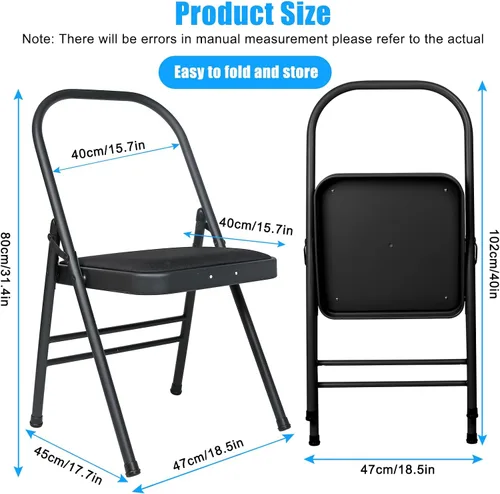 Vista 2 de INNOLIFE Foldable Backless Yoga Chair with Resistance Band for Abs & Core, Flexibility and Strength Training and Back Pain Relieving