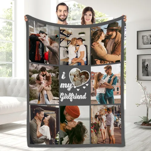 Vista 11 de Manta con fotos personalizada para novio, regalos del día de San Valentín, manta de fotos personalizada, regalos de novio de novia, regalos del día