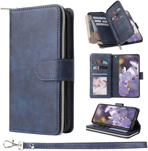 Vista 8 de Funda tipo cartera de cuero con 9 tarjetas para Samsung Galaxy S20 Series