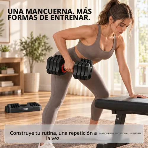Vista 7 de VEICK Juego de mancuernas ajustables de 25 libras, pesas de mano