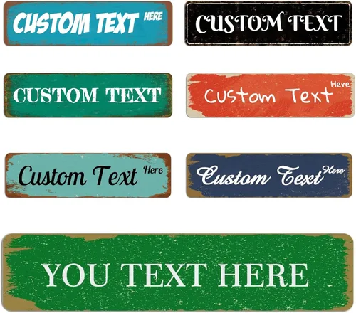 Vista 10 de Letreros de carretera personalizados personalizados, de metal con nombre/texto/imagen, divertidos letreros de calle para decoración del hogar