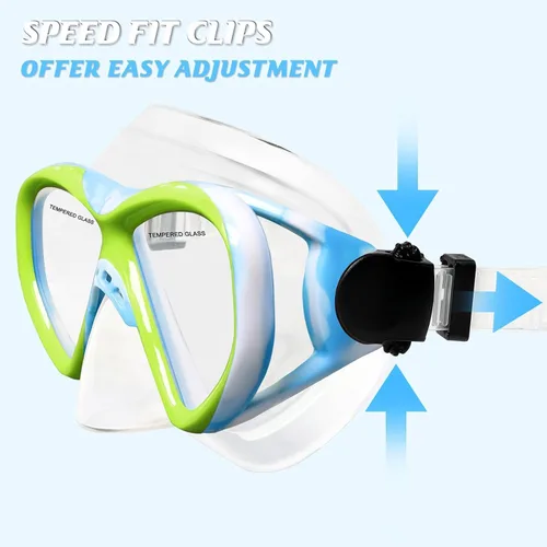Vista 4 de Gafas de natación para niños, máscara de buceo para niños y niñas de 5 a 15 años, gafas de natación antivaho con cubierta para la nariz