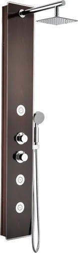 Vista 16 de Sistema de torre de panel de cabezal de ducha ANZZI Fontan Acero cepillado 6 Turbo Pulverizador de mano Free-Reign Euro Grip con 60 pulgadas.