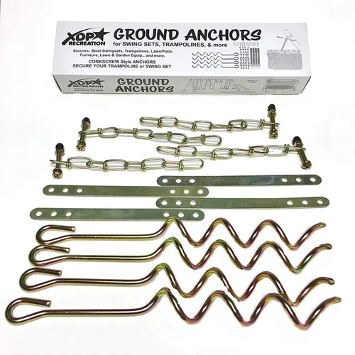 Vista 6 de Juego de anclajes de tierra - 4pcs Metal Auger-Style 12 3/4" cada una