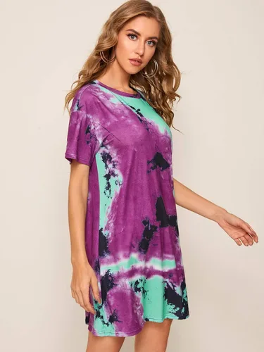 Vista 3 de Floerns - Vestido casual para mujer, manga corta, estilo túnica