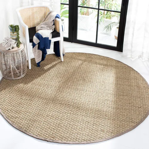 Vista 18 de SAFAVIEH Natural Fiber Collection NF114A - Alfombra de pasillo de hierba marina con patrón de tejido de cesta y borde, de 2 pies 6 pulgadas x 16
