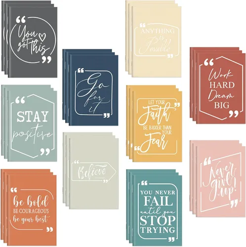 Vista 8 de Fulmoon 30 mini cuadernos a granel pequeños inspiradores de bolsillo y mini diarios a granel para regalos de agradecimiento a los empleados, bloc