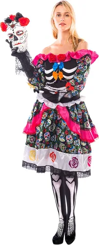 Vista 5 de Spooktacular Creations Disfraz del Día de los Muertos de la Mujer para disfraz de Halloween