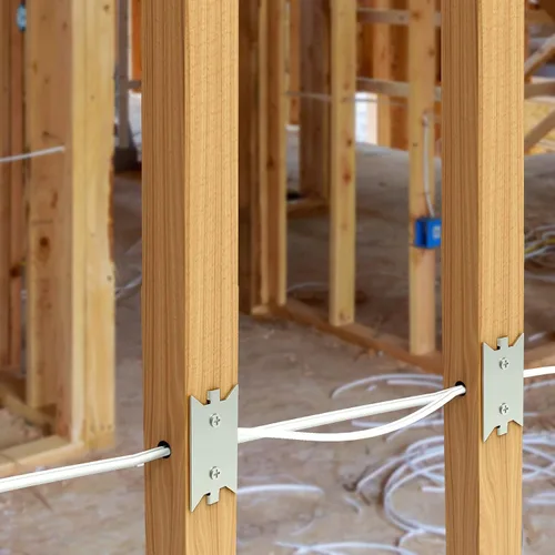 Vista 2 de Paquete de 200 placas de clavo para tachuelas de madera, placa protectora de alambre de cable, protector de placa de protección antiuñas, placas